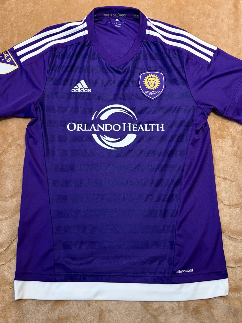 adidas Purple Orlando Health Soccer Jersey with White Accents